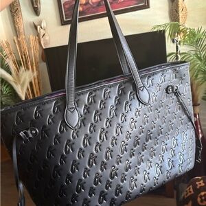 Elegant Black Embossed Tote Bag